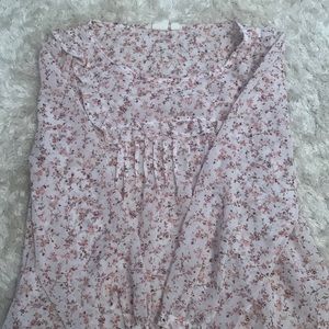 Pink Floral Quarter Sleeve Top